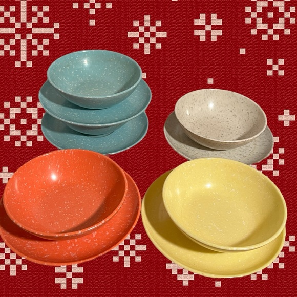 Vintage Dinnerware Melamine Splatter Texas Ware Bowls/Plates - Picture 1 of 8